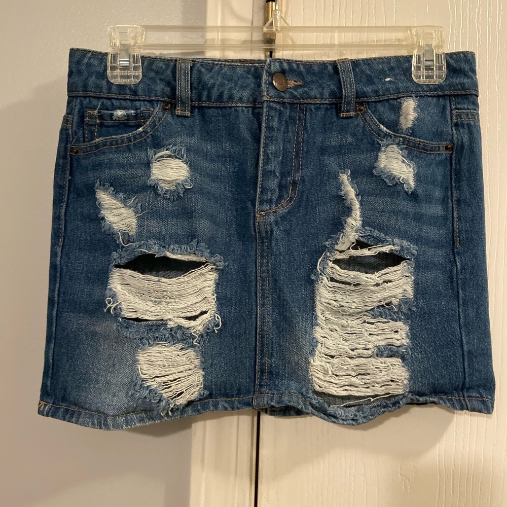 Denim mini skirt